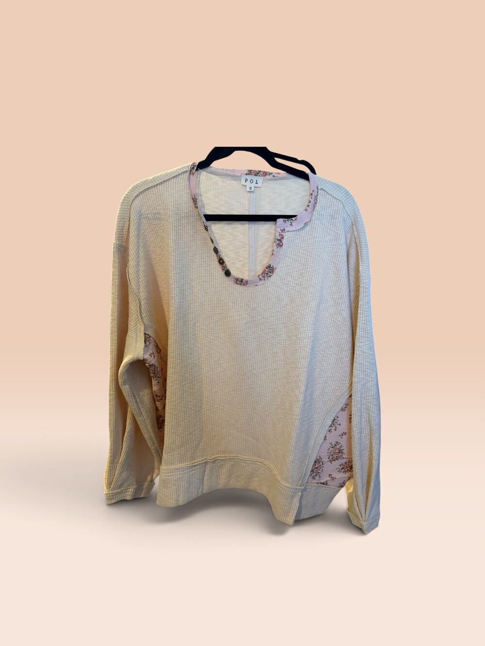 POL Long Sleeve T-Shirt in Powder Almond